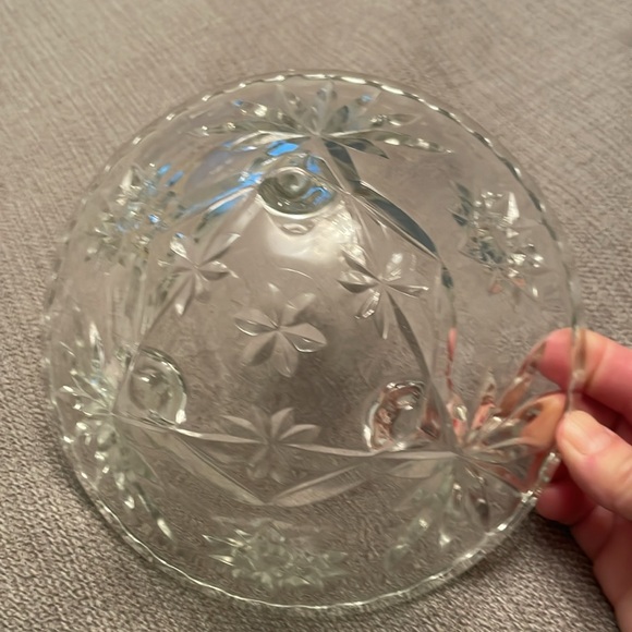 Vintage 1960’s Anchor Hocking Footed Crystal Cut Glass Bowl - Picture 3 of 9
